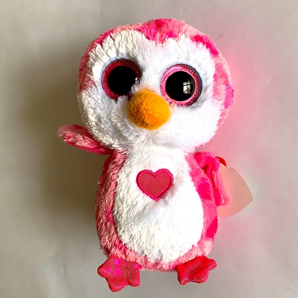 NWT Ty Beanie Boo Pink Penguin with Heart - Picture 1 of 5